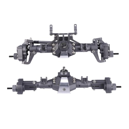 MKIUYVD RC-Achsen-Komplettset Für Axial Für SCX10 II 90046 Für D90 86100 Für Redcat GEN8 Metall CNC Vordere Und Hintere Portalachse Für 1/10 RC Crawler Car(Gray) von MKIUYVD