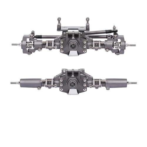 MKIUYVD RC-Achsen-Komplettset Für Axial Für SCX10 II 90046 Für D90 Für RGT 86100 Für Redcat GEN8 CNC Vorder- Und Hinterachse Für 1/10 RC Crawler Auto(Gray) von MKIUYVD