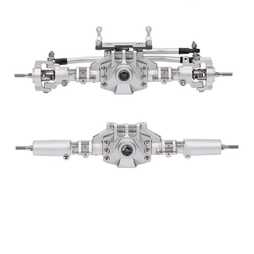 MKIUYVD RC-Achsen-Komplettset Für Axial Für SCX10 II 90046 Für D90 Für RGT 86100 Für Redcat GEN8 CNC Vorder- Und Hinterachse Für 1/10 RC Crawler Auto(Silver) von MKIUYVD