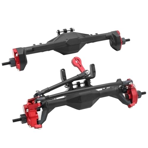 MKIUYVD RC-Achsen-Komplettset Für Axial Für SCX10 II 90046 Für RGT 86100 1/10 RC Crawler Auto Upgrade Teile Metall Vorne Hinterachse RC Auto Upgrade Teile(Black Red) von MKIUYVD