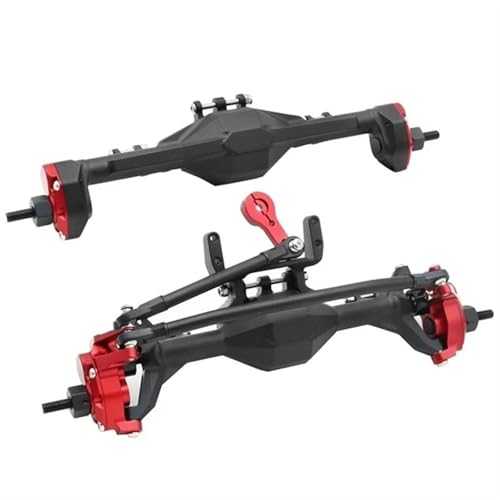 MKIUYVD RC-Achsen-Komplettset Für Axial Für SCX10 II 90046 Für RGT Metall RC Auto Achse Set Vordere Und Hintere Portal Achse Für 1/10 RC Crawler Auto Upgrade Teile(Black Red) von MKIUYVD