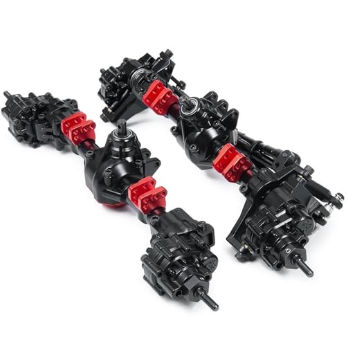 MKIUYVD RC-Achsen-Komplettset Für Axial Für SCX10 II 90047 90046 CNC-Aluminiumlegierung Vorne/hinten Portalachse 1/10 RC Rock Crawler Auto LKW Zubehör(1Set) von MKIUYVD