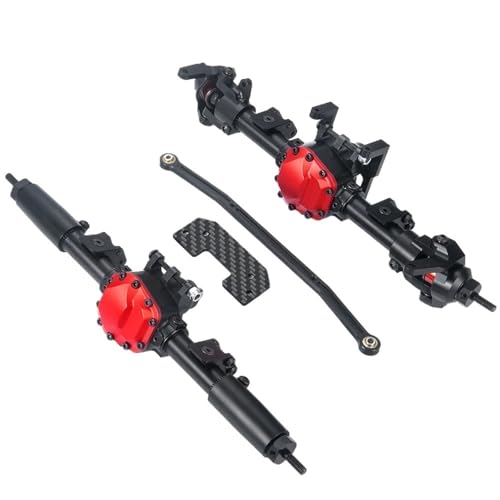 MKIUYVD RC-Achsen-Komplettset Für Axial Für SCX10 II AX90046 90047 90027 90028 1/10 RC Rock Crawler Auto Upgrade-Zubehör Metall Vorderachse Hinterachse(Front Axle and Rear Axle) von MKIUYVD