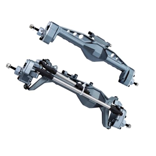 MKIUYVD RC-Achsen-Komplettset Für Axial Für SCX10 III AXI03007 1/10 RC Crawler Car Upgrades Teile CNC-Aluminiumlegierung Vorne Und Hinten Portalachse(Gray) von MKIUYVD