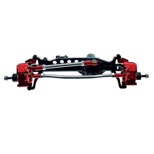 MKIUYVD RC-Achsen-Komplettset Für Axial Für SCX10 III Für AXI03007 1/10 RC Crawler Car CNC-gefräste Aluminiumlegierung Vorne Und Hinten Portalachse Upgrades Teile(Black Red,Front Axle) von MKIUYVD