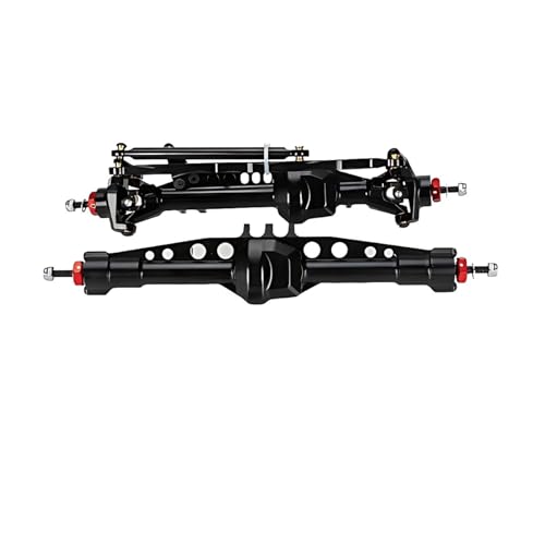 MKIUYVD RC-Achsen-Komplettset Für Axial Für SCX10 Pro Spielzeug Crawler Auto Upgrade Teile Aluminium Legierung Vorne Hinten Gerade Achsen Set Für 1/10 RC Crawler(Black,Front Rear Axle) von MKIUYVD