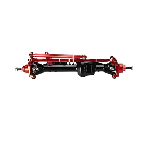 MKIUYVD RC-Achsen-Komplettset Für Axial Für SCX10 Pro Spielzeug Crawler Auto Upgrade Teile Aluminium Legierung Vorne Hinten Gerade Achsen Set Für 1/10 RC Crawler(Black Red,Front Axle) von MKIUYVD