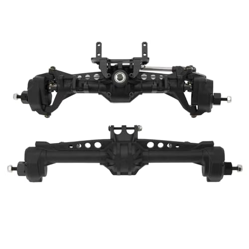 MKIUYVD RC-Achsen-Komplettset Für Axial Für SCX10 SCX10 II 1/10 RC Crawler Auto Upgrade Metall Vorne Hinten Portalachsen RC Auto Upgrade Zubehör(Black) von MKIUYVD