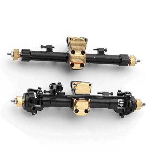 MKIUYVD RC-Achsen-Komplettset Für Axial Für SCX24 1/24 RC Autoteil, Aluminiumlegierung, Vorder- Und Hinterachse, RC-Upgrade-Teil, RC-Auto-Upgrade-Zubehör(Black) von MKIUYVD
