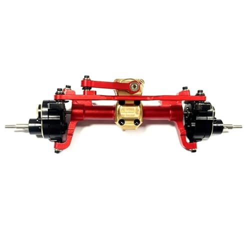 MKIUYVD RC-Achsen-Komplettset Für Axial Für SCX24 1/24 RC Rock Crawler RC-Upgrade-Teile Vorne Und Hinten Portalachse Aluminiumlegierung Hinterachse(Red,Front Axle) von MKIUYVD