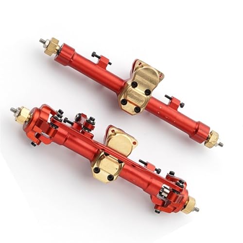 MKIUYVD RC-Achsen-Komplettset Für Axial Für SCX24 90081 AXI00005 1/24 RC Auto Achsen Metall Vordere Hinterachse Upgrade Teile Zubehör(Red) von MKIUYVD
