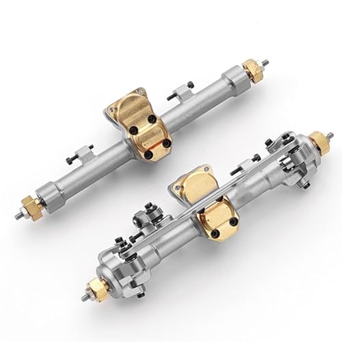 MKIUYVD RC-Achsen-Komplettset Für Axial Für SCX24 90081 AXI00005 1/24 RC Auto Achsen Metall Vordere Hinterachse Upgrade Teile Zubehör(Silver) von MKIUYVD