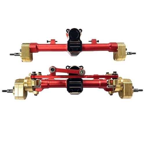 MKIUYVD RC-Achsen-Komplettset Für Axial Für SCX24 90081 C10 AXl00002 1/24 RC Auto CNC Metall Vorder- Und Hinterportalachse RC Auto Verbesserte Teile Zubehör(Red) von MKIUYVD