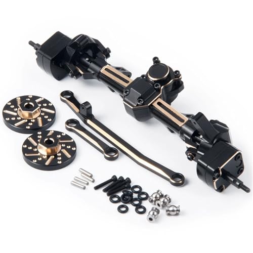 MKIUYVD RC-Achsen-Komplettset Für Axial Für SCX24 Für Deadbolt C10 Für JLU Für Gladiator 1/24 RC Crawler Vorne Hinten Metallportal Achsgewichte Lenkverbindung(Front Axle) von MKIUYVD