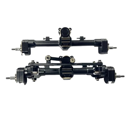 MKIUYVD RC-Achsen-Komplettset Für Axial Für SCX24 Für Gladiator Für Jlu C10 1/24 RC Crawler Truck Auto Metall Vorder- Und Hinterachse RC Auto Upgrade Zubehör(Black) von MKIUYVD