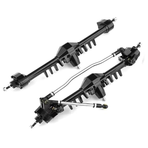 MKIUYVD RC-Achsen-Komplettset Für Axial Für Scx10iii Für Capra Für UTB Für Currie F9 Aluminiumlegierung Vorne Hinterachse Für 1/10 RC Crawler Auto Upgrade-Teile(Black,1Set) von MKIUYVD