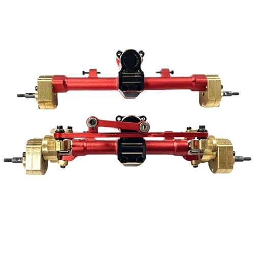 MKIUYVD RC-Achsen-Komplettset Für Axial Für Scx24 1/24 Crawler RC Upgrade Teil Vordere Hinterachse RC Auto Teil Rc Vordere Hinterachse RC Auto Upgrade Zubehör(Red) von MKIUYVD