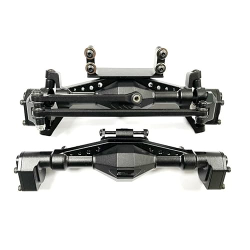 MKIUYVD RC-Achsen-Komplettset Für Axial Für UTB18 1/18 RC Auto Teil RC Auto Zubehör RC Upgrade Teil Aluminium Legierung Vordere Hinterachse Shell(Black) von MKIUYVD