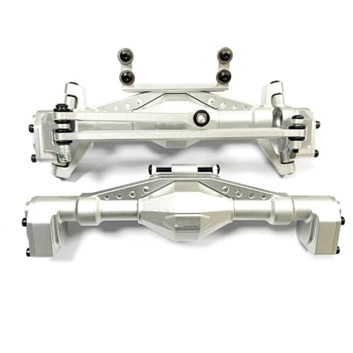 MKIUYVD RC-Achsen-Komplettset Für Axial Für UTB18 1/18 RC Auto Teil RC Auto Zubehör RC Upgrade Teil Aluminium Legierung Vordere Hinterachse Shell(Silver) von MKIUYVD