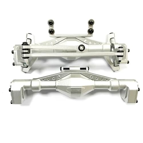 MKIUYVD RC-Achsen-Komplettset Für Axial Für UTB18 1/18 RC Autoteil Autozubehör Aluminiumlegierung Vorder- Und Hinterachsgehäuse RC-Auto-Upgrade-Zubehör(Silver) von MKIUYVD
