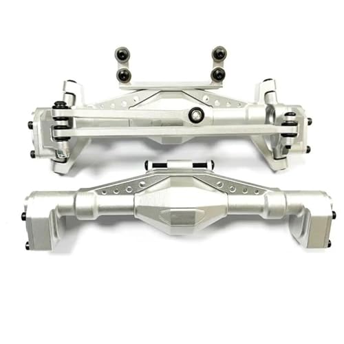 MKIUYVD RC-Achsen-Komplettset Für Axial Für UTB18 RC Auto Teil 2 Stücke Aluminium Legierung Schutz Vordere Hinterachse Für 1 18 Rc Vordere Hinterachse Upgrade Zubehör(Silver) von MKIUYVD
