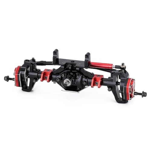 MKIUYVD RC-Achsen-Komplettset Für Axial SCX10 Für SCX10 II 90046 90047 Upgrade-Teile Metallportalachse Mit Schutz Vorne Hinten Für 1:10 RC Crawler Car(Black,Front Axle) von MKIUYVD