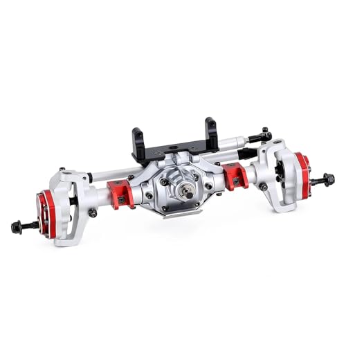 MKIUYVD RC-Achsen-Komplettset Für Axial SCX10 Für SCX10 II 90046 90047 Upgrade-Teile Metallportalachse Mit Schutz Vorne Hinten Für 1:10 RC Crawler Car(Silver,Front Axle) von MKIUYVD