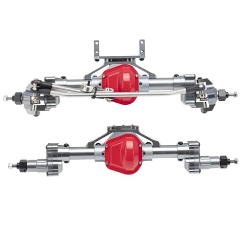 MKIUYVD RC-Achsen-Komplettset Für Axial SCX10 I II 90046 90047 CNC-Metall-Vorder- Und Hinterportalachsensatz Für 1/10 RC Rock Crawler Car RC-Auto-Upgrade-Teile(Silver) von MKIUYVD