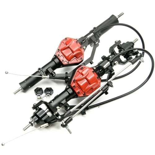MKIUYVD RC-Achsen-Komplettset Für Axial SCX10 RC-Raupenwagen Im Maßstab 1:10. Upgrade-Zubehörteile, Aluminium-Vorder-Hinterachse Mit Allrad-Sperre(1Set) von MKIUYVD