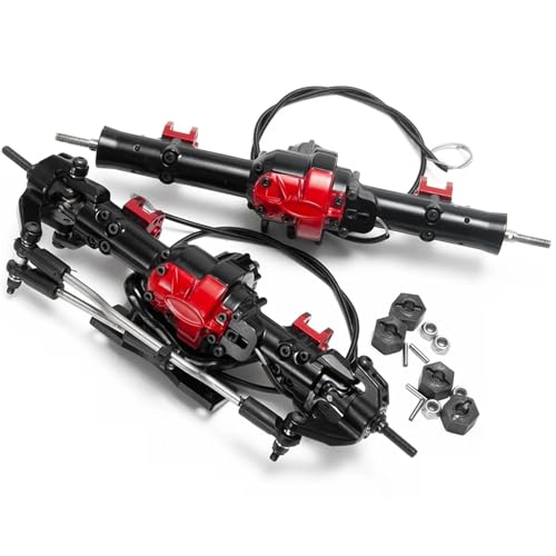 MKIUYVD RC-Achsen-Komplettset Für D90 Für TF2 1/10 RC Rock Crawler Auto Upgrade Teile Achse Aluminiumlegierung Vorne Hinterachse Mit Differentialsperre(Front Axle and Rear Axle) von MKIUYVD