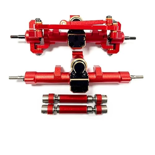 MKIUYVD RC-Achsen-Komplettset Für ECX Für Barrage, Aluminiumlegierungsschutz Vorne Und Hinterachse, Schutz Für Rc Vorne Und Hinterachse Für 1/24 Rc Vorne Und Hinten(Red) von MKIUYVD