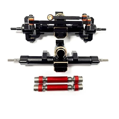 MKIUYVD RC-Achsen-Komplettset Für ECX Für Barrage 1/24 RC Auto Vorne Hinterachse Aluminiumlegierung Schutz Rc Vorne Hinterachse Upgrade Teile Zubehör(Black) von MKIUYVD