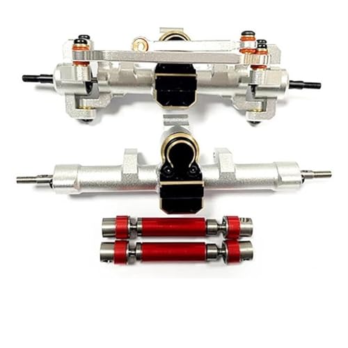 MKIUYVD RC-Achsen-Komplettset Für ECX Für Barrage 1/24 RC Auto Vorne Hinterachse Aluminiumlegierung Schutz Rc Vorne Hinterachse Upgrade Teile Zubehör(Silver) von MKIUYVD