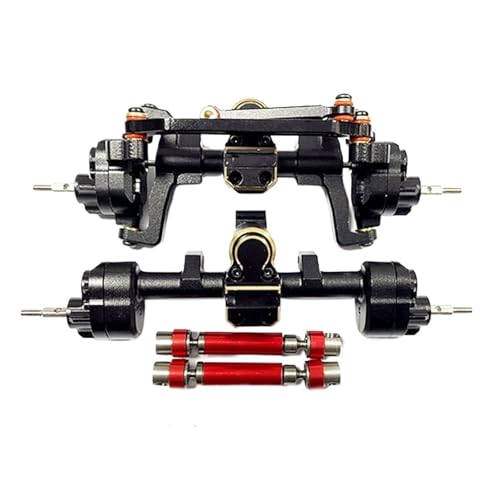 MKIUYVD RC-Achsen-Komplettset Für ECX Für Barrage 1/24 RC-Autoteil, RC-Autozubehör, Aluminiumlegierungsschutz Vorne Und Hinterachse, Ersatzteile(Black) von MKIUYVD