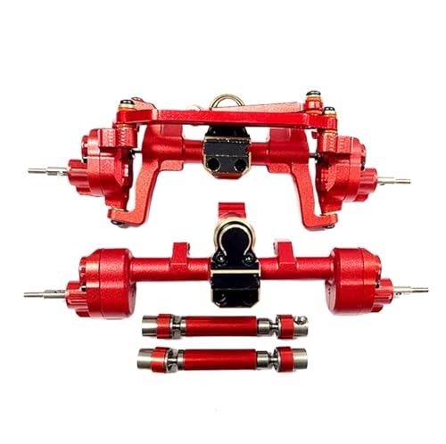 MKIUYVD RC-Achsen-Komplettset Für ECX Für Barrage 1/24 RC-Autoteil, RC-Autozubehör, Aluminiumlegierungsschutz Vorne Und Hinterachse, Ersatzteile(Red) von MKIUYVD
