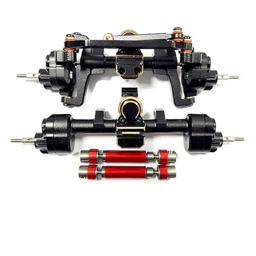 MKIUYVD RC-Achsen-Komplettset Für ECX Für Barrage RC-Autoteil, 4 Stück Aluminiumlegierung, Komplette Vorder- Und Hinterachse Für 1/24 Rc, Upgrade-Zubehör Für Die Vorder- Und Hinterachse(Black) von MKIUYVD
