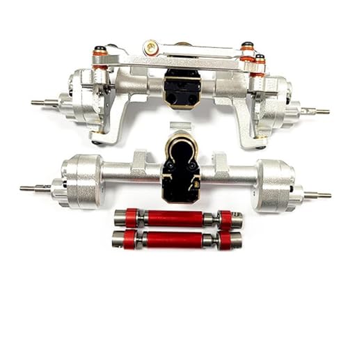 MKIUYVD RC-Achsen-Komplettset Für ECX Für Barrage RC-Autoteil, 4 Stück Aluminiumlegierung, Komplette Vorder- Und Hinterachse Für 1/24 Rc, Upgrade-Zubehör Für Die Vorder- Und Hinterachse(Silver) von MKIUYVD