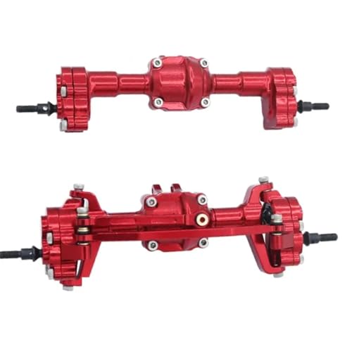 MKIUYVD RC-Achsen-Komplettset Für FMS Für FCX18 FCX24 1/24 RC Auto Teil Vordere Hinterachse Upgrade Aluminiumlegierung Schutz Rc(Red) von MKIUYVD