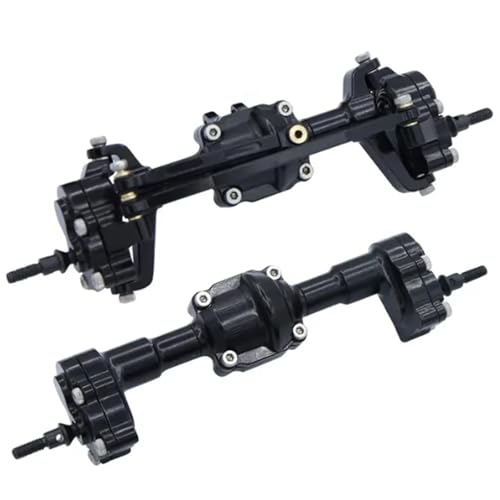 MKIUYVD RC-Achsen-Komplettset Für FMS Für FCX18 FCX24 1/24 RC Autoteil, Aluminiumlegierung, Vorder- Und Hinterachse, RC-Auto, Upgrade-Zubehör, Ersatzteile(Black) von MKIUYVD
