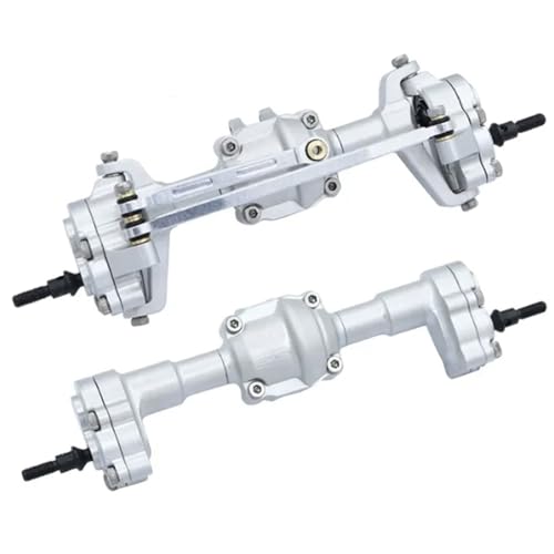MKIUYVD RC-Achsen-Komplettset Für FMS Für FCX18 FCX24 1/24 RC Autoteil, Aluminiumlegierung, Vorder- Und Hinterachse, RC-Auto, Upgrade-Zubehör, Ersatzteile(Silver) von MKIUYVD