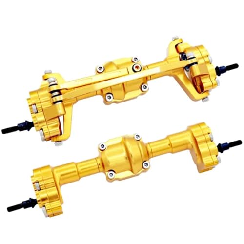 MKIUYVD RC-Achsen-Komplettset Für FMS Für FCX18 FCX24 1/24 RC Autoteil, Aluminiumlegierung, Vorder- Und Hinterachse, RC-Auto, Upgrade-Zubehör, Ersatzteile(Yellow) von MKIUYVD