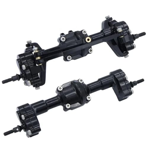 MKIUYVD RC-Achsen-Komplettset Für FMS Für FCX18 FCX24 1/24 RC Autoteil Autozubehör Ersatzteile Aluminiumlegierung Vorder- Und Hinterachse(Black) von MKIUYVD