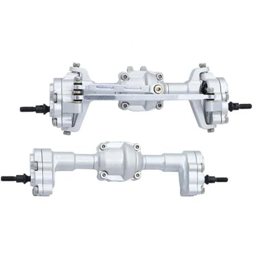MKIUYVD RC-Achsen-Komplettset Für FMS Für FCX18 FCX24 1/24 RC Autoteil Autozubehör Ersatzteile Aluminiumlegierung Vorder- Und Hinterachse(Silver) von MKIUYVD