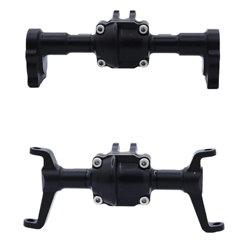 MKIUYVD RC-Achsen-Komplettset Für FMS Für FCX18 Für FCX24 1/24 RC Crawler Auto Vorder- Und Hinterachsgehäuse Aluminiumlegierung CNC-gefrästes Zubehör(Black) von MKIUYVD