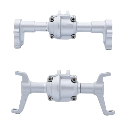 MKIUYVD RC-Achsen-Komplettset Für FMS Für FCX18 Für FCX24 1/24 RC Crawler Auto Vorder- Und Hinterachsgehäuse Aluminiumlegierung CNC-gefrästes Zubehör(Silver) von MKIUYVD