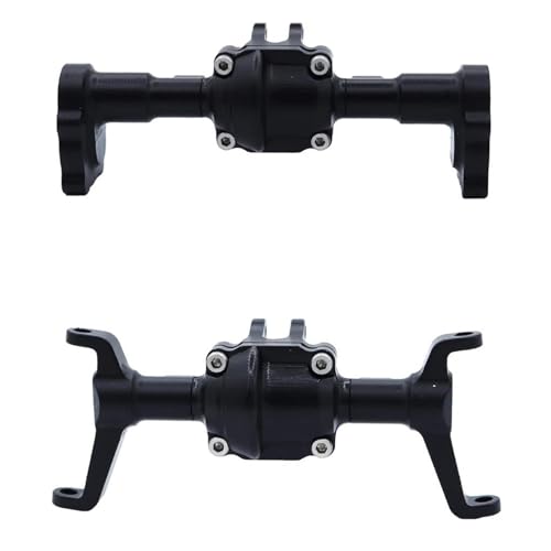 MKIUYVD RC-Achsen-Komplettset Für FMS Für FCX18 Für FCX24 2 Stück 1/24 RC Vorder- Und Hinterachsgehäuse Aluminiumlegierung CNC-gefrästes Upgrade-Zubehör(Black) von MKIUYVD