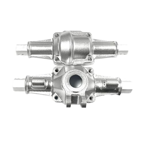 MKIUYVD RC-Achsen-Komplettset Für FMS Für FCX24 1/24 RC Auto Aluminiumlegierung Upgrade Hinterachsgehäuse RC Auto Zubehör Ersatzteile RC Upgrade(Silver) von MKIUYVD