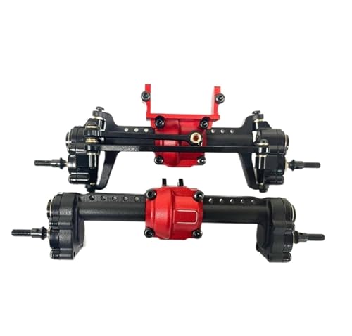 MKIUYVD RC-Achsen-Komplettset Für FMS Für FCX24 1/24 RC-Autoteil, RC-Autozubehör, Vorder- Und Hinterachse, RC-Upgrade-Teil, Aluminiumlegierung, CNC-Rc-Vorder- Und Hinterachse(Black) von MKIUYVD