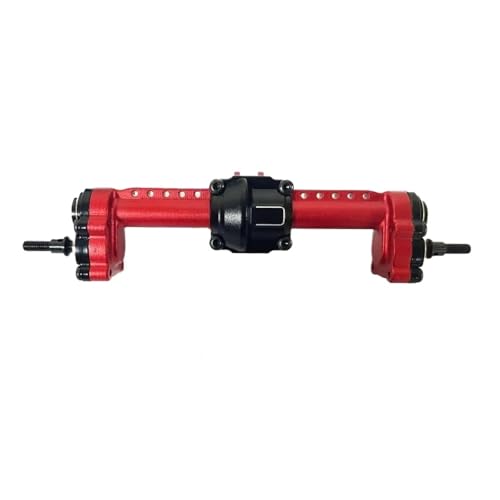 MKIUYVD RC-Achsen-Komplettset Für FMS Für FCX24 1/24 RC Autoteil Aluminiumlegierung Autozubehör CNC Hinterachse Auto Upgrade Teile Zubehör(Red) von MKIUYVD