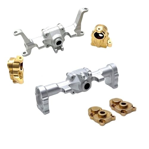 MKIUYVD RC-Achsen-Komplettset Für FMS Für FCX24 Metall-Portalachsengehäuse Vorne Und Hinten Portalgehäuseabdeckung 1/24 RC Crawler Car Upgrades Teile(Silver) von MKIUYVD